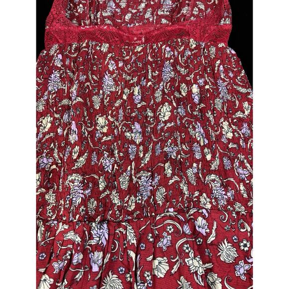 Intimately Free People Last Night Mini Dress Red Yellow Floral Size Large - Picture 13 of 15